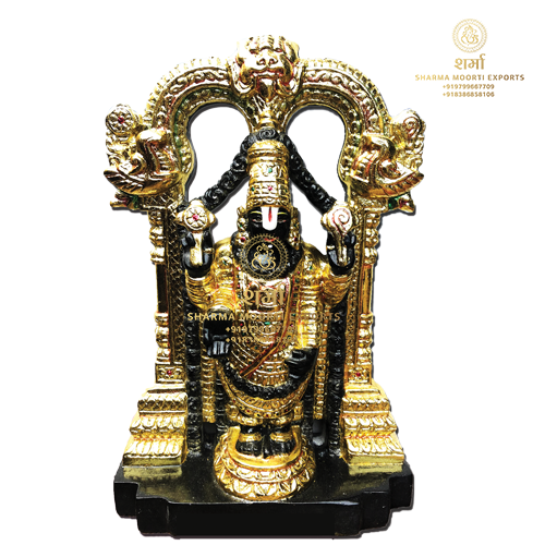 Manufacturer Of Black Marble Tirupati Balaji ji Statue of 1Feet