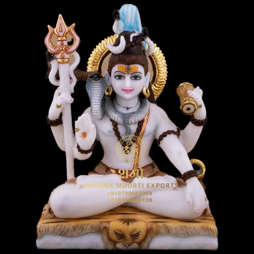 White Marble Beautiful Shiva Statue of 2 Feet