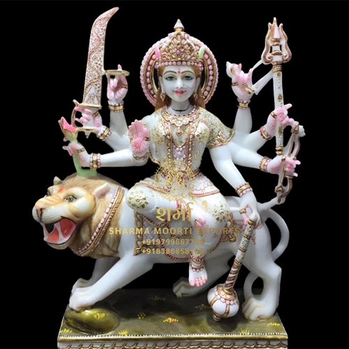 Buy Colored Marble Beautiful Durga Maa Statue