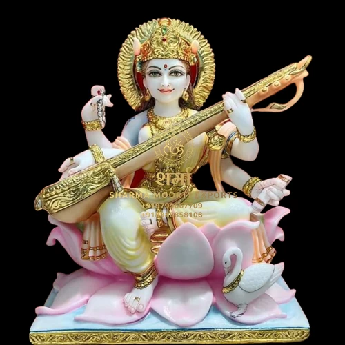 Lord Marble Saraswati Maa Statue